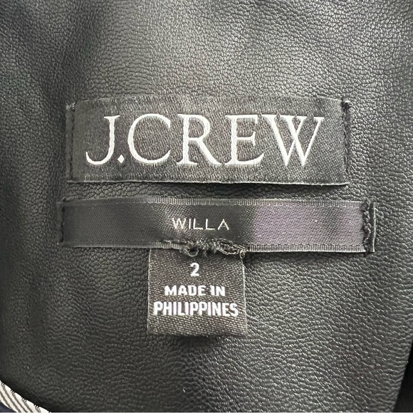 J Crew Willa Faux Leather Blazer Black Size 2 NEW - Picture 12 of 14